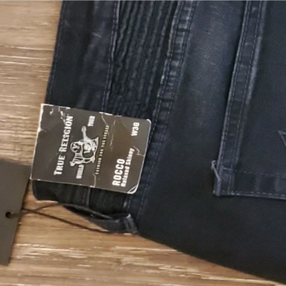 True Religion Rocco relaxed skinny moto men's‎ jeans size 36 new!!!!
